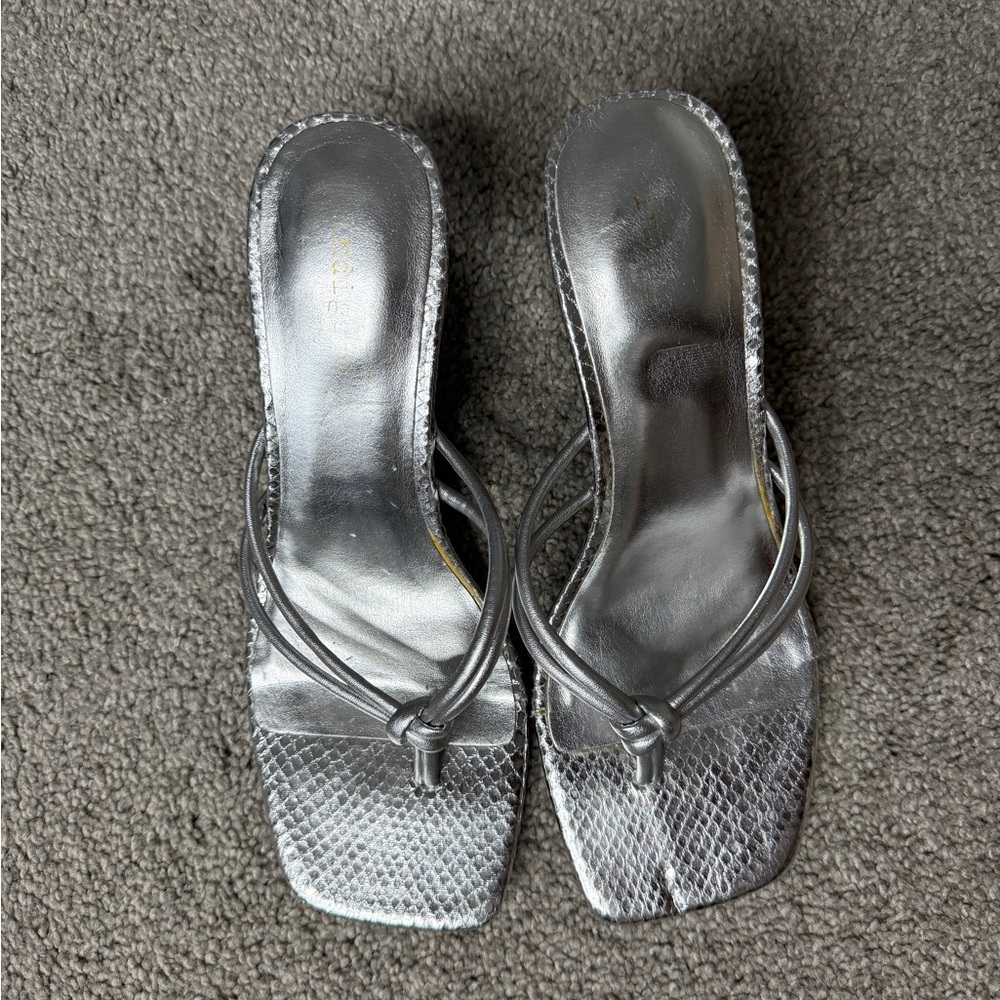 Silver Women's Heeled Sandals